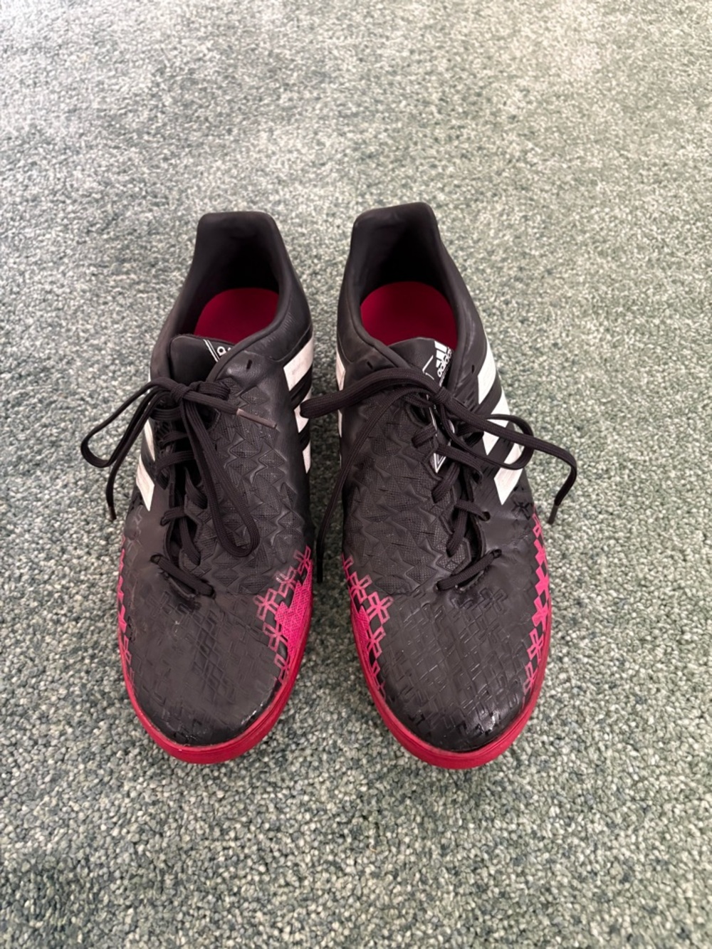 adidas Black and Pink Indoor Soccer Shoes